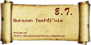 Burszon Teofánia névjegykártya